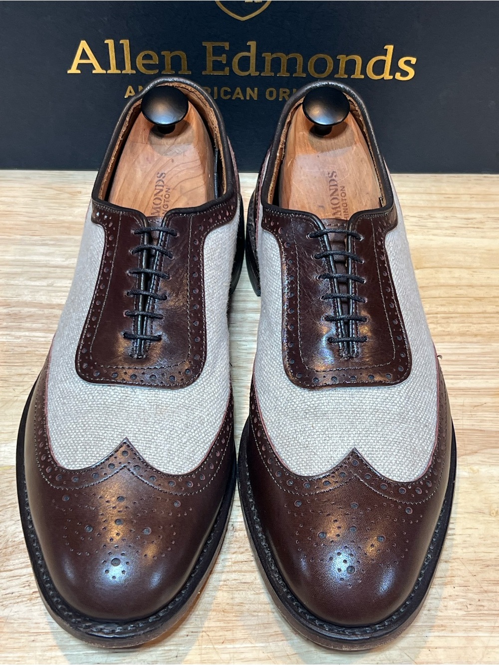 Allen Edmonds Strawfut Men’s Spectator Shoes Sz 9D Made In USA 🇺🇸